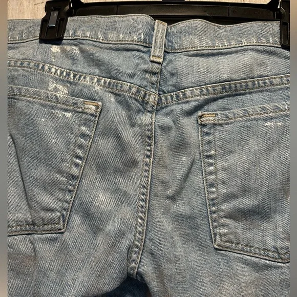 7 for all Mankind Metallic Silver Mid Rise Jean Shorts Size 32 - Picture 7 of 8